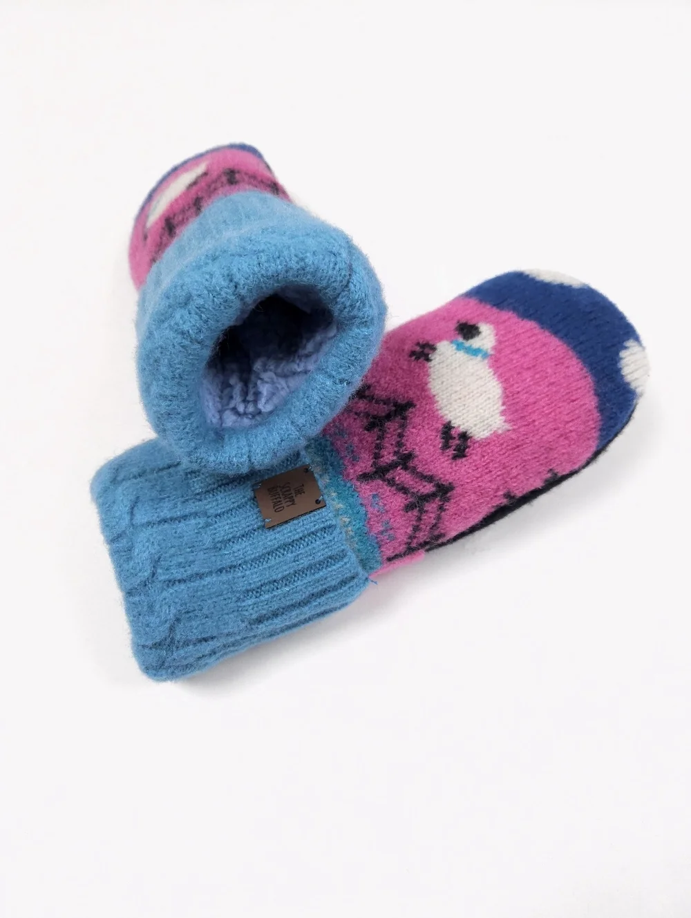 Upcycled Pink Sheep Wool Sweater Mittens: Double Fleece Lined (Adult XS/S)